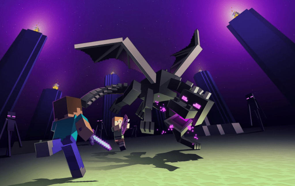 Slay the Ender Dragon in Minecraft