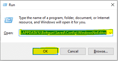 Boltgun Configuration location in Windows Run