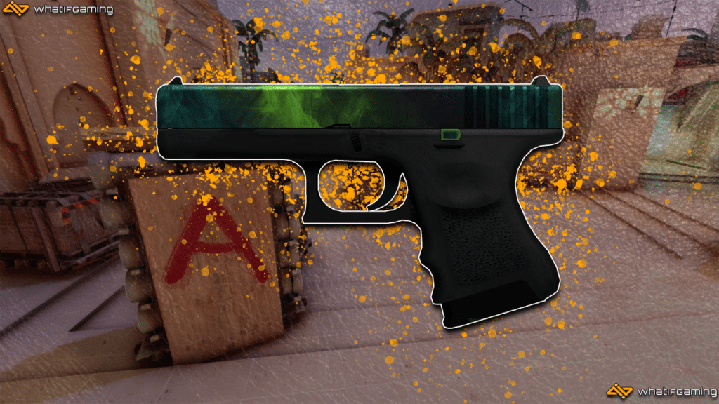 A photo of one of the best looking skins in CS2, the Glock-18 Gamma Doppler.