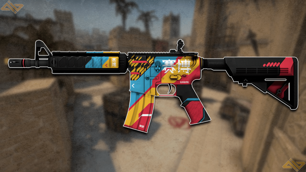 A photo of the M4A4 Cyber Security skin.
