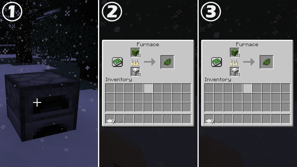 Smelting Green Dye in Minecraft