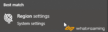 Region settings in Windows Search