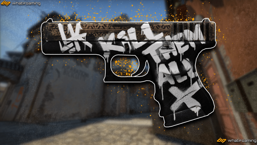 A photo of the Glock Wasteland Rebel skin in CS:GO.