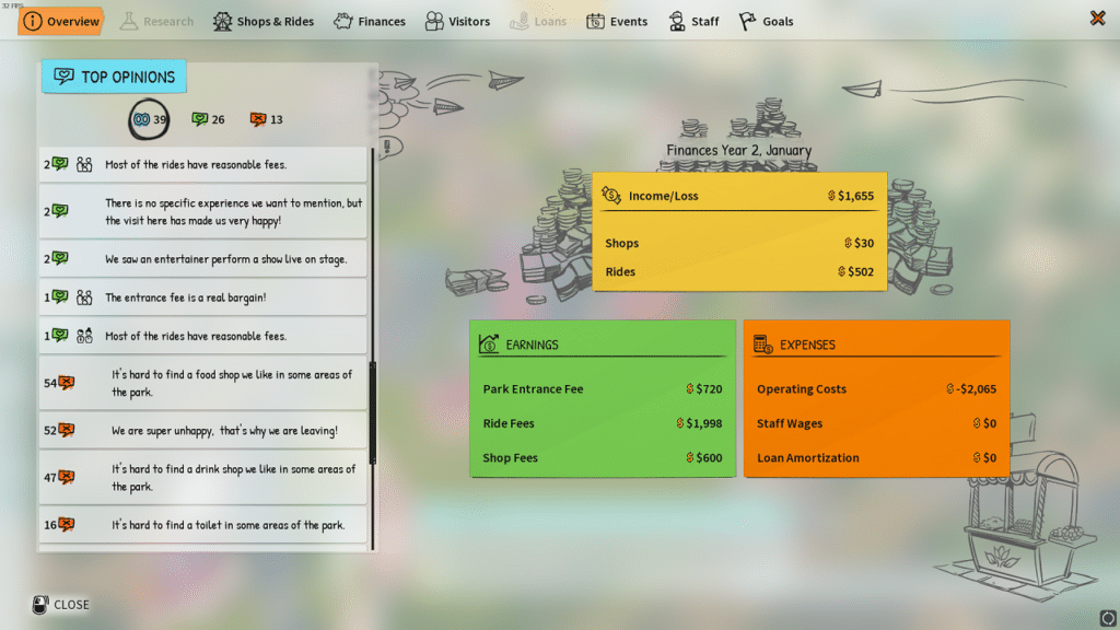 Park Beyond's stats overview screen