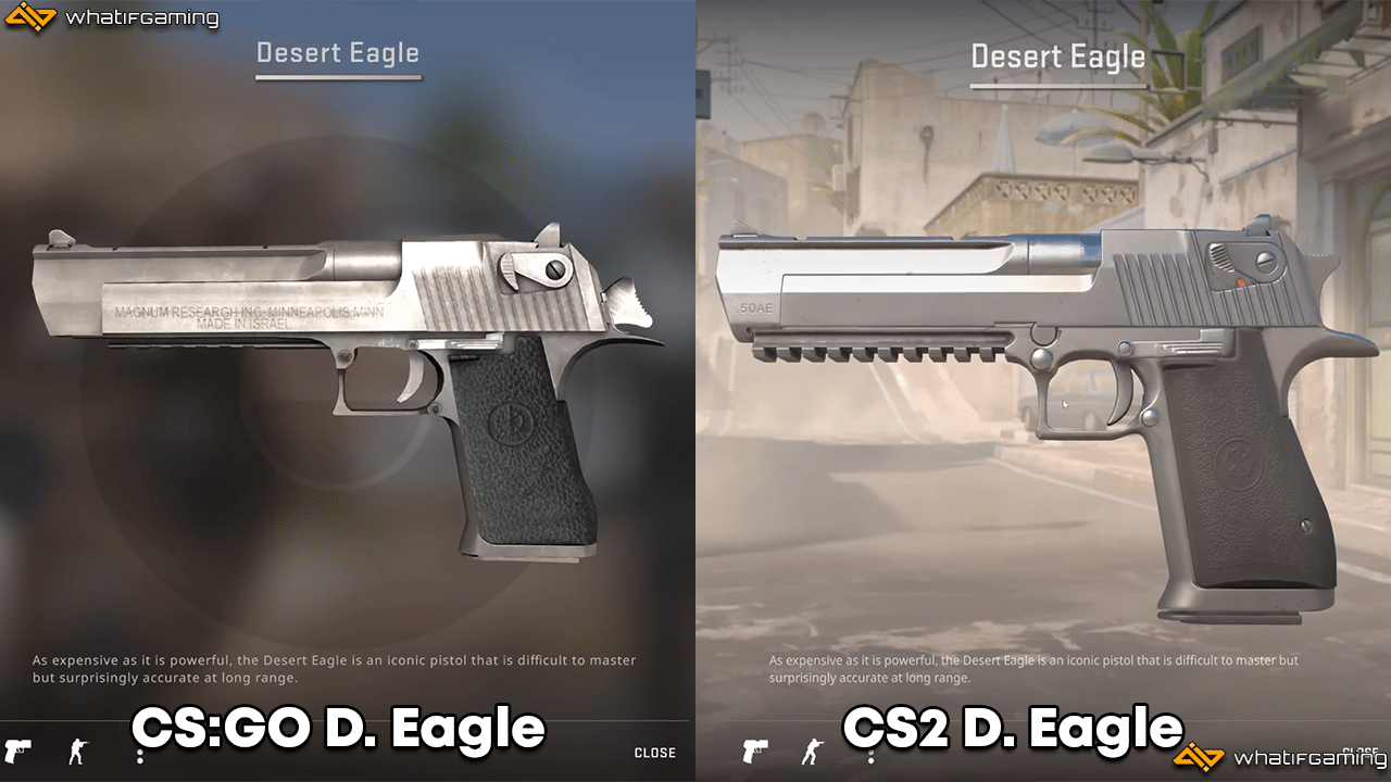 Desert Eagle CS:GO vs Counter-Strike 2 Weapon Comparison.