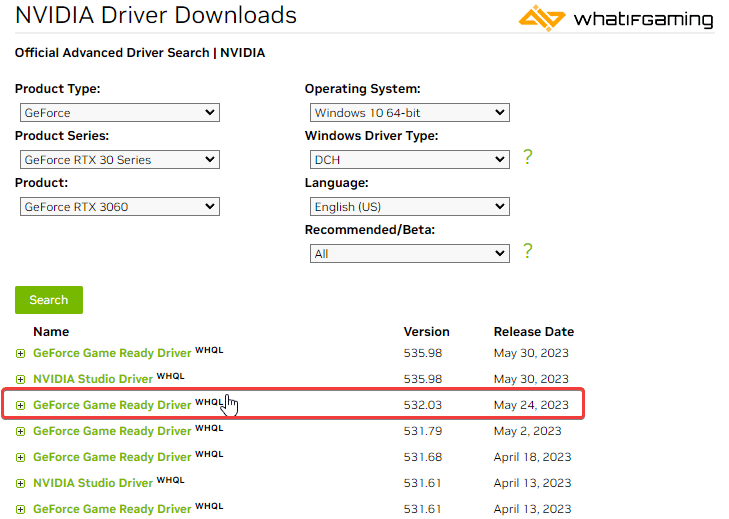 Search Results for NVIDIA Drivers
