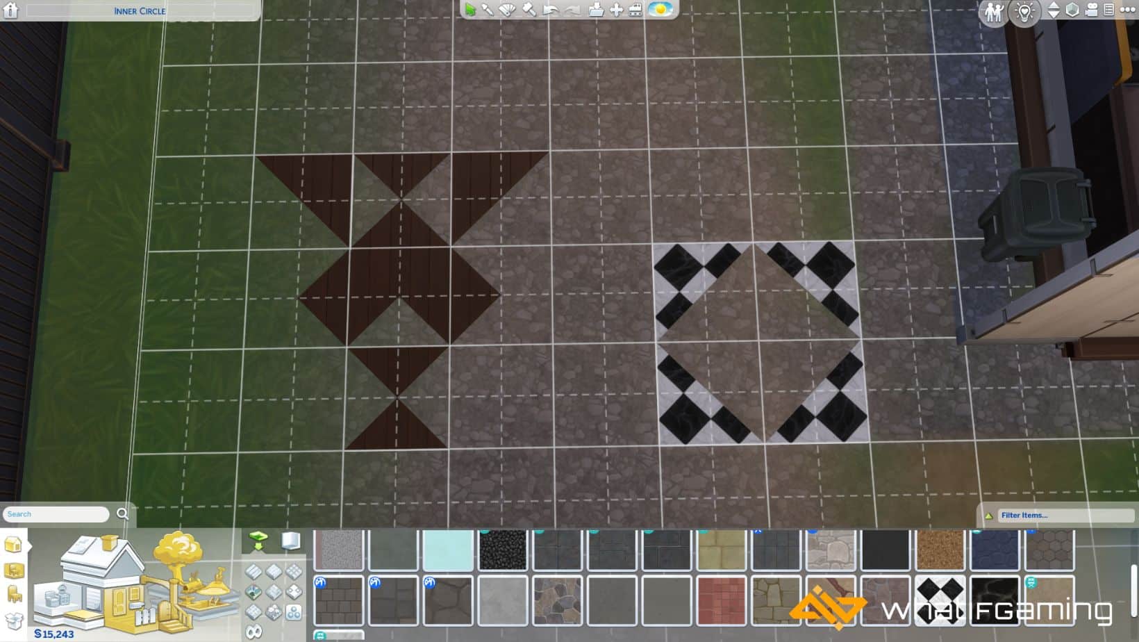 Create unique designs by using the half tile feature.