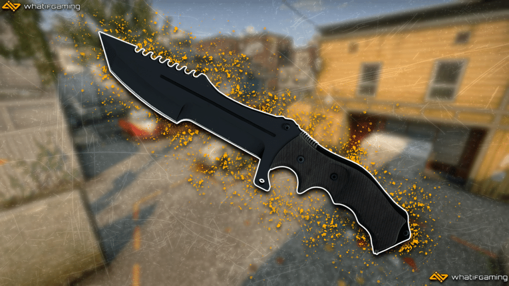 A photo of one of the best cheapest CS:GO knife skins, Huntsman Night.