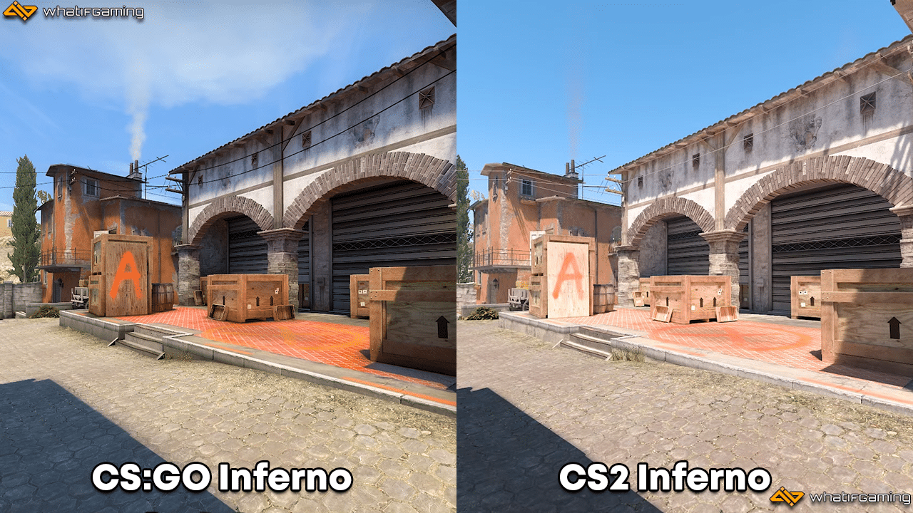 Inferno CS:GO vs Counter-Strike 2 map comparison.