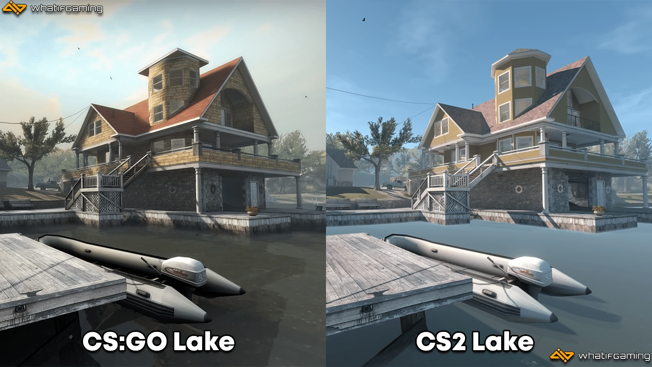 Lake CS:GO vs Counter-Strike 2 Map Comparison.