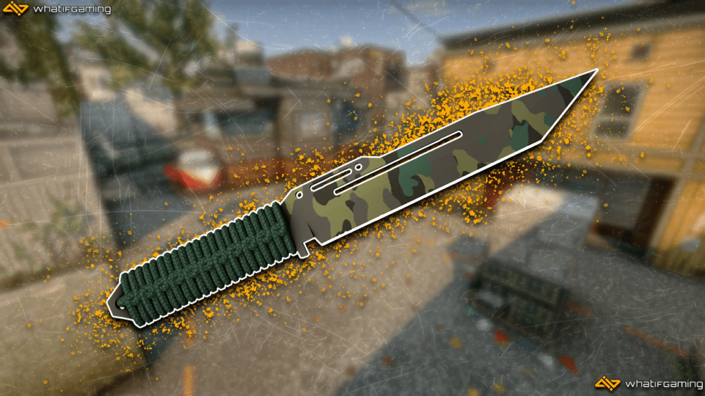 A photo of one of the best cheapest CS:GO knife skins, the Paracord knife Boreal Forest.