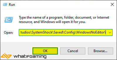 System Shock Remake Configuration location in Windows Run