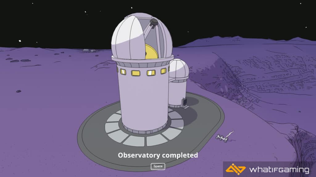 An observatory built at night