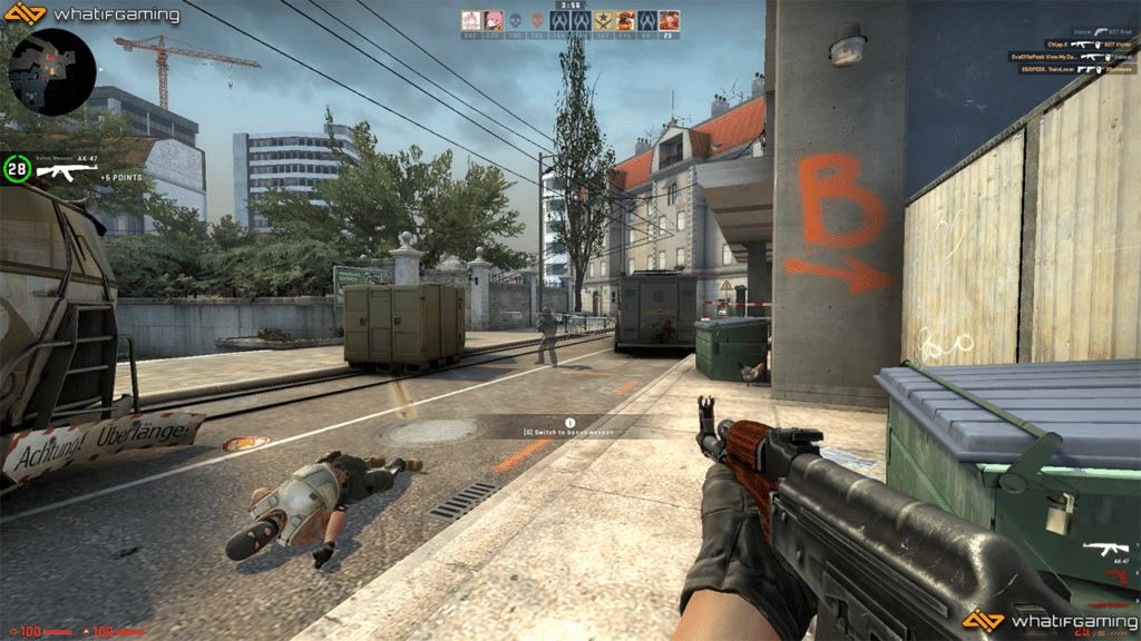 A photo of playing deathmatch to rank up fast in CS:GO.