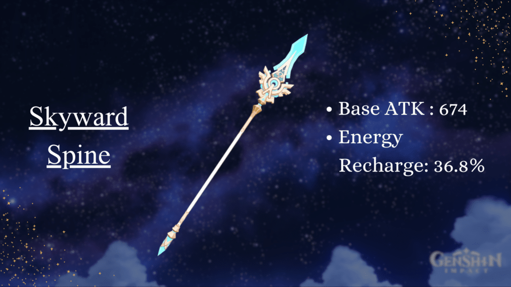 Skyward Spine,Base ATK 674,ER 36.8%