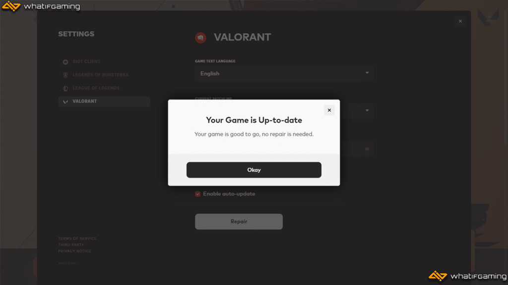A photo showing how to repair Valorant to fix crashes.