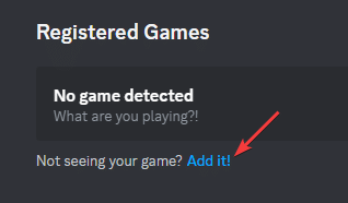 Registered Games > Add it!