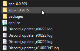 App folder in Discord folder