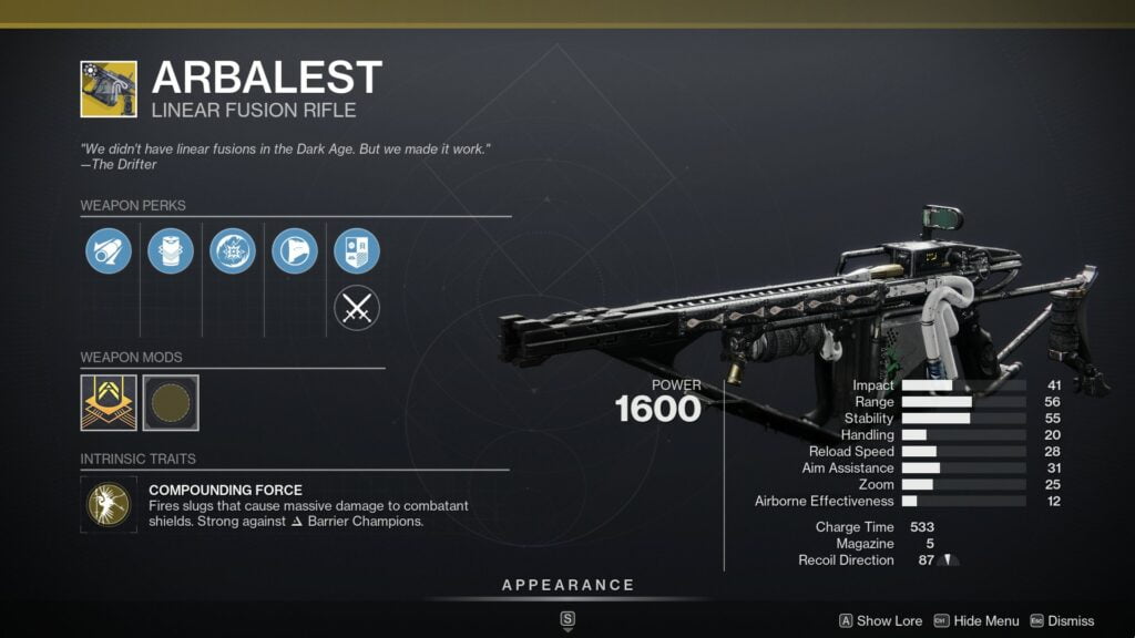 Arbalest Destiny 2