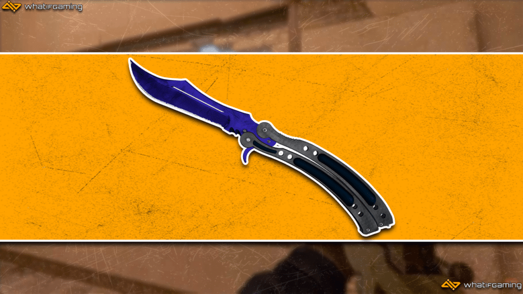 A photo of the Butterfly Knife Doppler Sapphire.