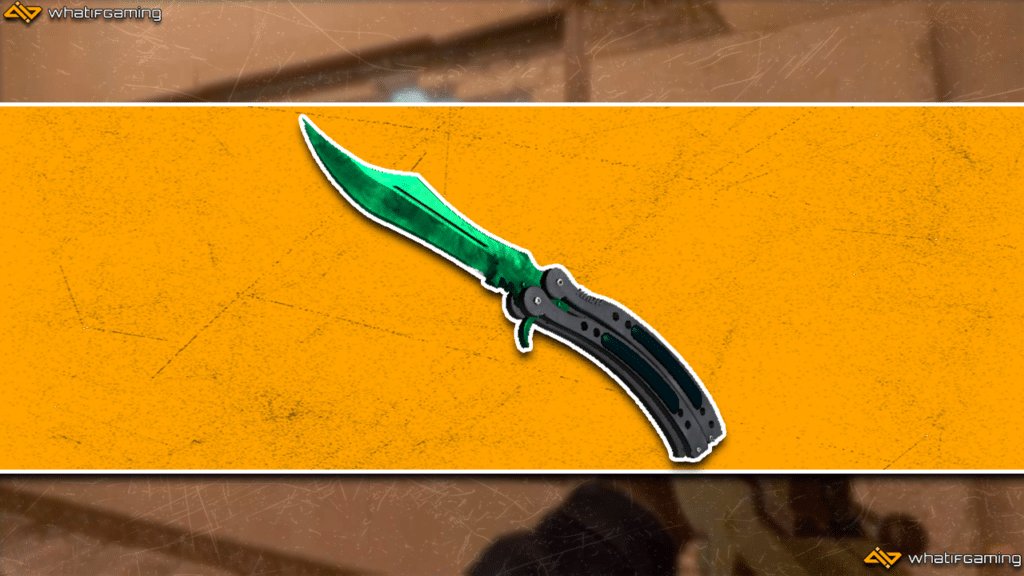 A photo of the most expensive knife in CS:GO the Butterfly Knife Gamma Doppler.