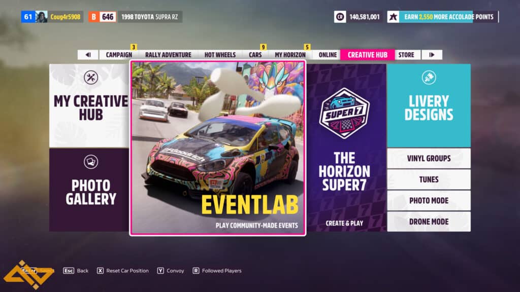 Event Lab Page in Forza Horizon 5