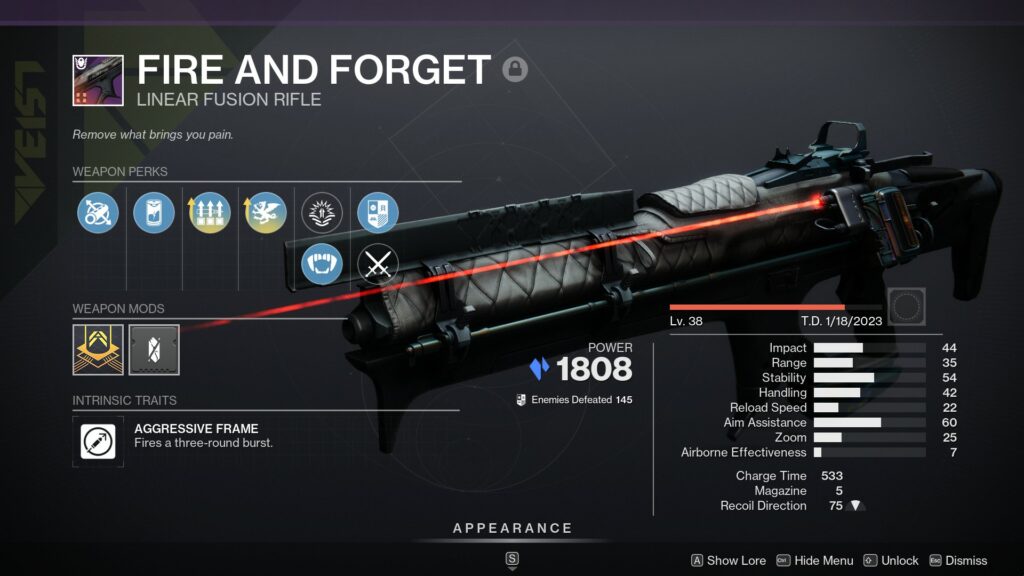 Fire and Forget Destiny 2