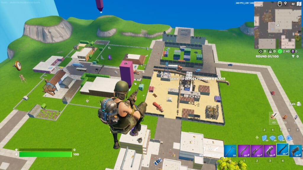 Playing the Official SoaR Trickshotting Map in Fortnite