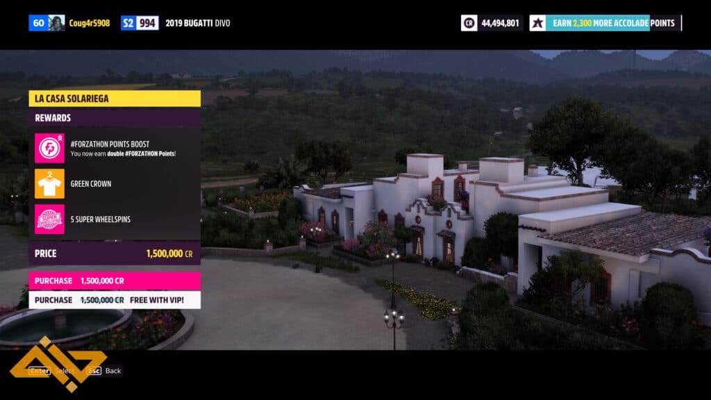 Buying a house in Forza Horizon 5