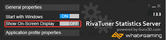 Toggle the "Show On-Screen Display" Option in RTSS