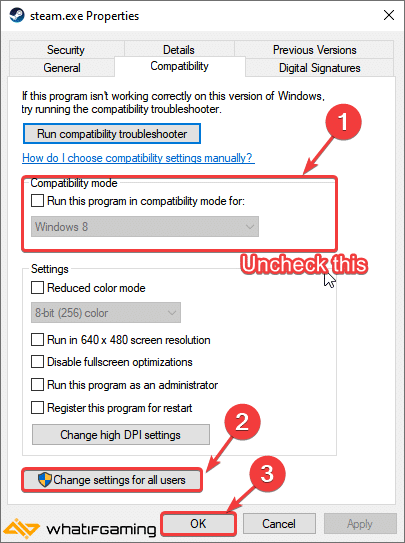 Uncheck Compatability Mode