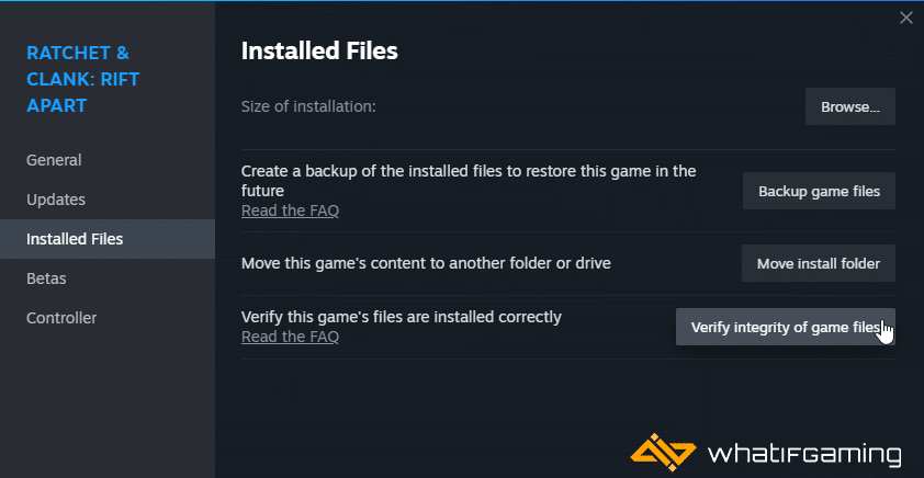 Verify Integrity of game files