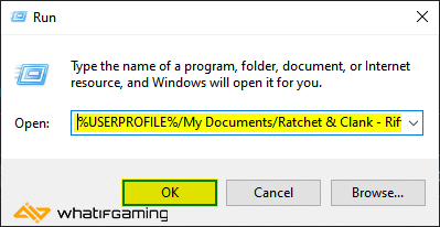 Ratchet and Clank Rift Apart location in Windows Run