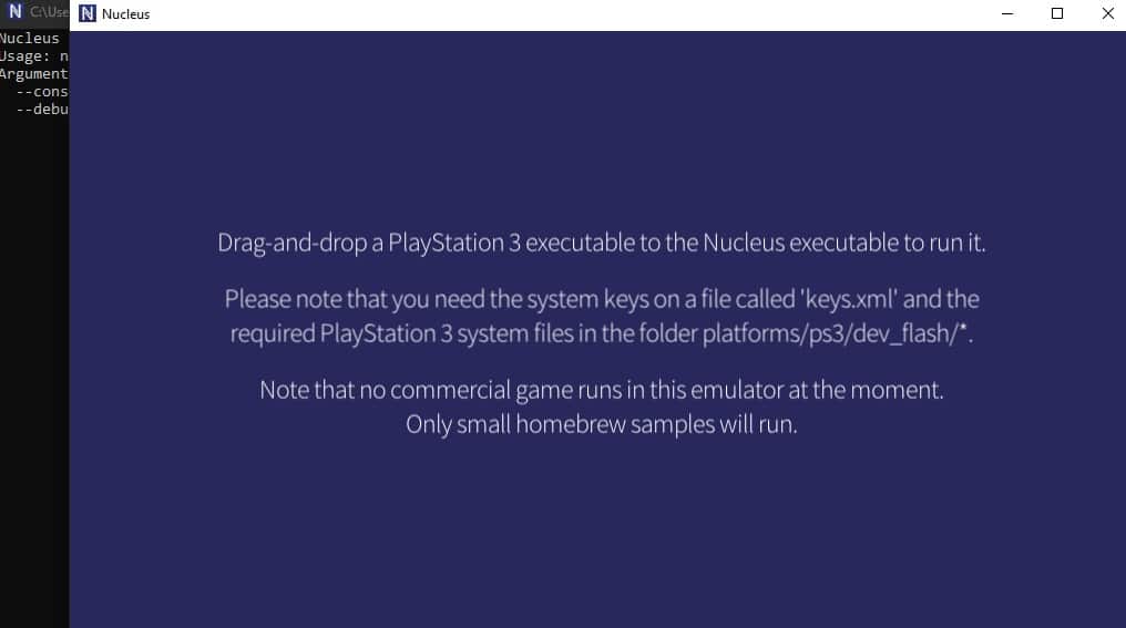 Nucleus is an experimental emulator for PS3, capable of running homebrews and test apps.