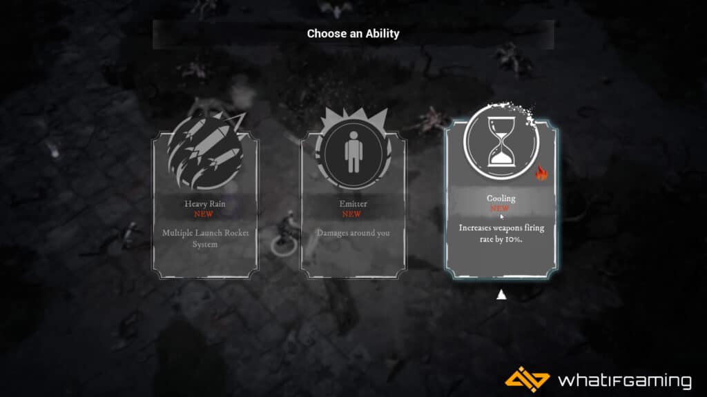 Choosing one of three abilities