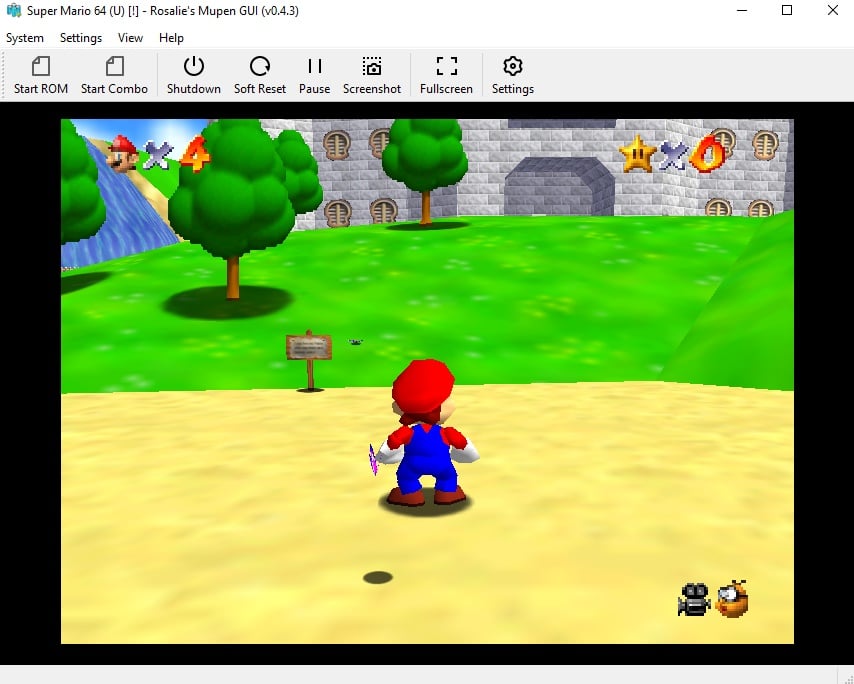 RMG running Super Mario 64.