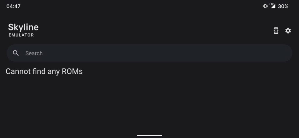 Skyline is a Switch emulator for Android, with a minimalist interface.