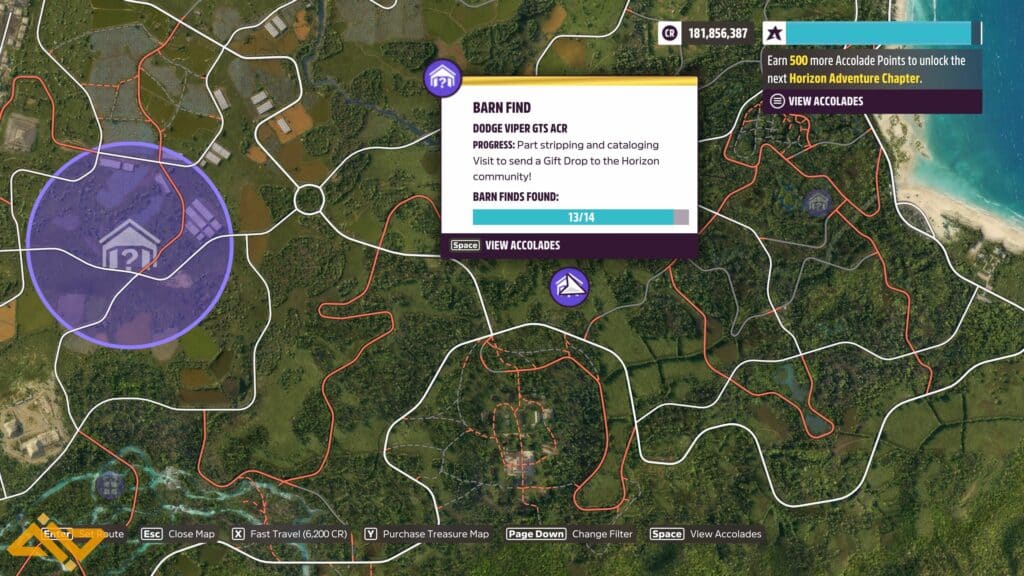 11. Dodge Viper GTS ACR - Forza Horizon 5 Barn Find Locations