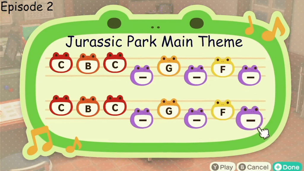 Jurassic Park theme as an Animal Crossing island tune