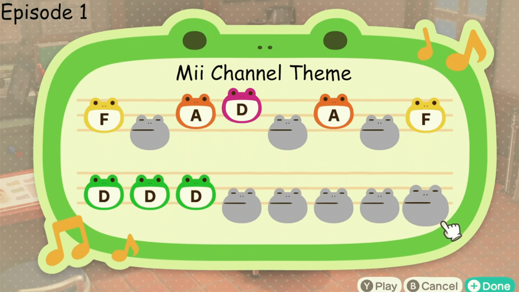 Mii Channel theme as an ACNH tune