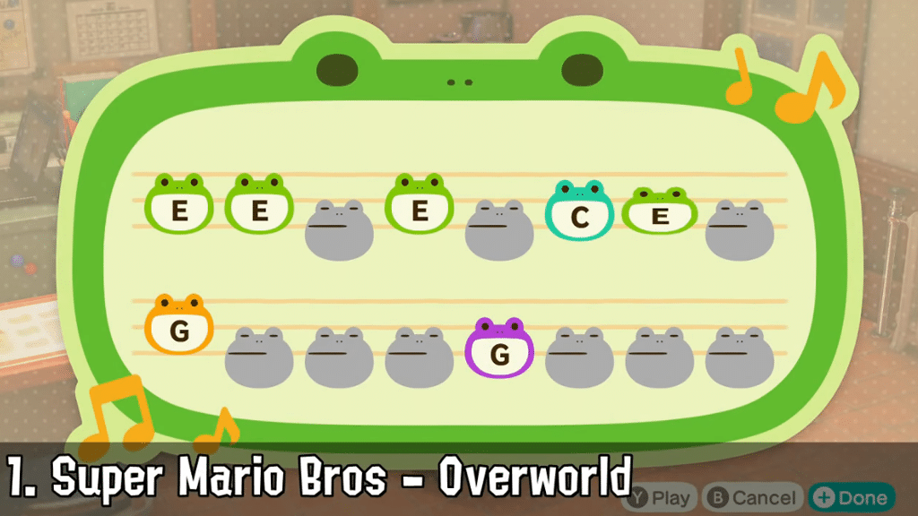 Animal Crossing tune of the Super Mario Bros' Overworld theme