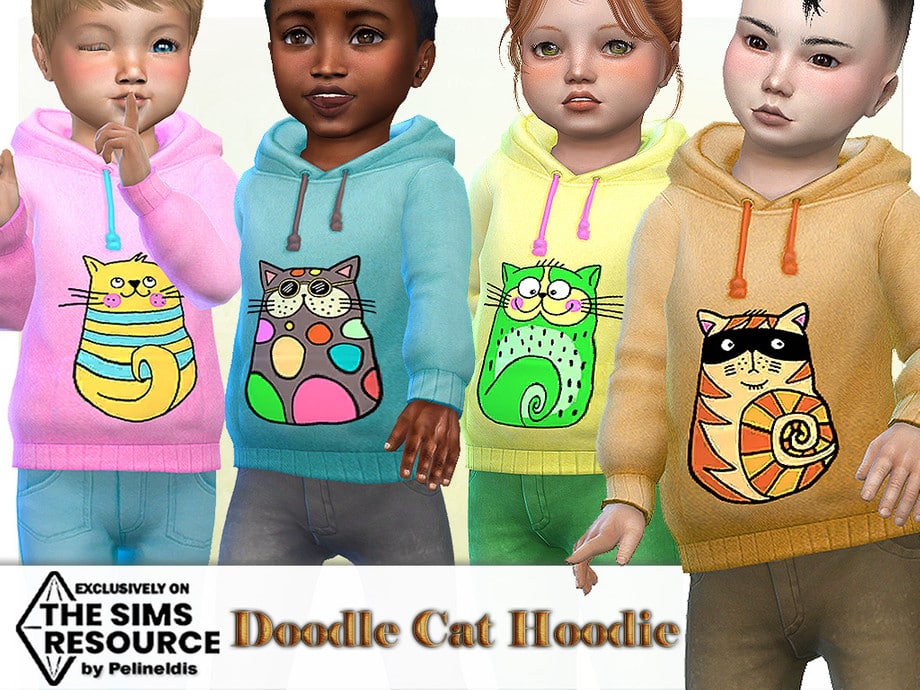 Doodle Cat Hoodies