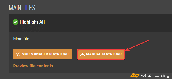 Manual Download Mod