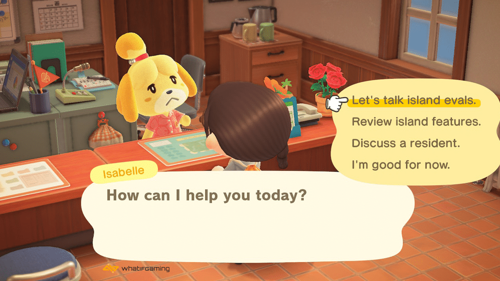 Talking to Isabelle about island ratings