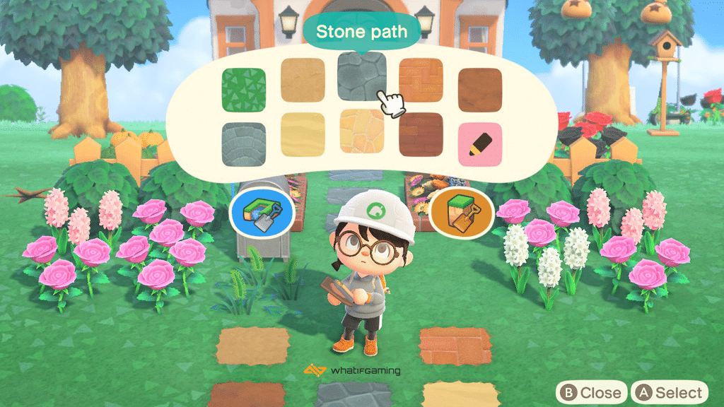 Showing all path designs in Animal Crossing