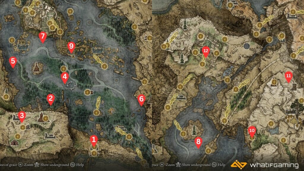 Liurnia of the Lakes Smithing Stone 2 Map Locations