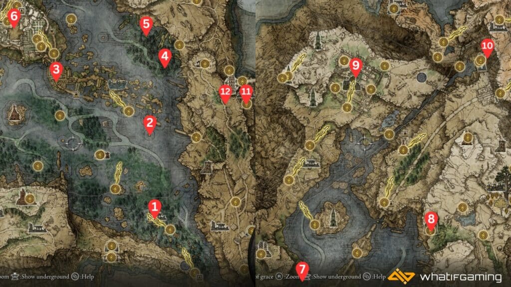 Liurnia of the Lakes Smithing Stone 3 Map Locations