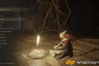 Tarnished Donning Malenia's Armor Resting at the Haligtree Roots Site of Grace Near the boss's Arena