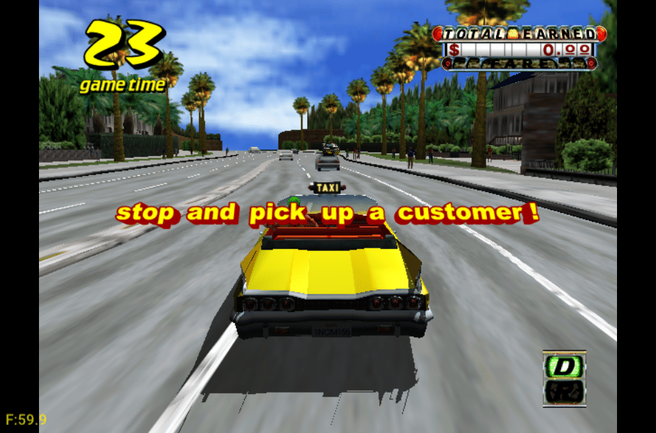Crazy Taxi gives you a cartoonish and outrageous view of what it's like to drive a taxi.