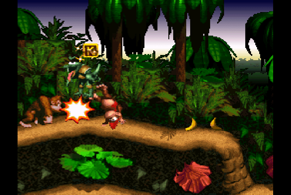 Donkey Kong Country gives us a different perspective with Donkey and Diddy Kong going on a quest to take back their bananas.